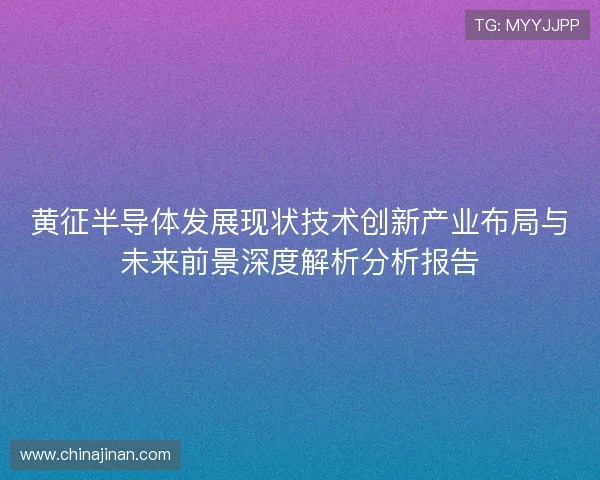 黄征半导体发展现状技术创新产业布局与未来前景深度解析分析报告 黄征半导体发展现状技术创新产业布局与未来前景深度解析分析报告
